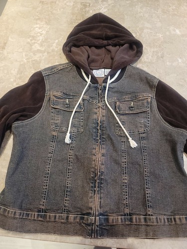 Jacket Size Large L BOYS Hoodie Velour Sweatshirt Brown color - Picture 4 of 6