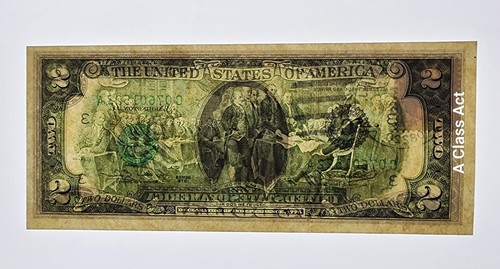 NICE US $2 Dollar Bill 1976 (C) Note USPS Stamp, Canceled Leeds Point, NJ T8105 - Picture 4 of 10