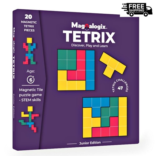 Magnalogix Magnetic Tetrix Game Tetris Puzzle for Kids 6-9 Years Travel-Friendly - Picture 8 of 14