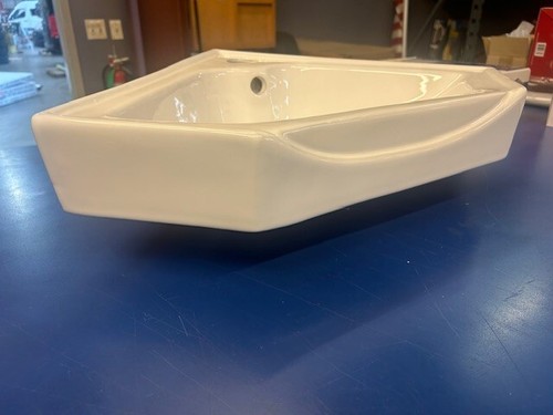 Renovators Supply Alexander II Small Corner Sink - Modern Wall Mount Bathroom Ve - Picture 5 of 6