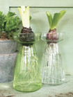 Hyacinth Bulb Forcing Glass Vase, Spring Green Coloured Glass Vase, Green Vase
