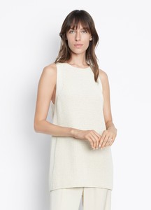 VINCE-NEW-285-Cream-Waffle-Stitch-Sleeveless-Tunic-Sweater-XS