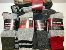 Wolverine Thermal Insulated Full Cushion Wool Boot Sock, Large, 4 pairs