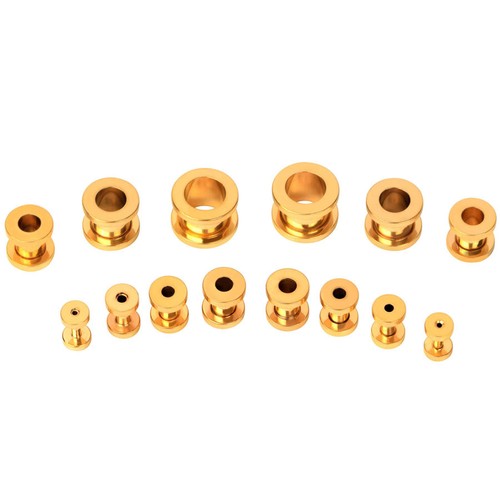 14-28PCS Ear Stretching Kit Stainless Steel Tapers Screw Fit Tunnels Set 12G-00G - Picture 19 of 27