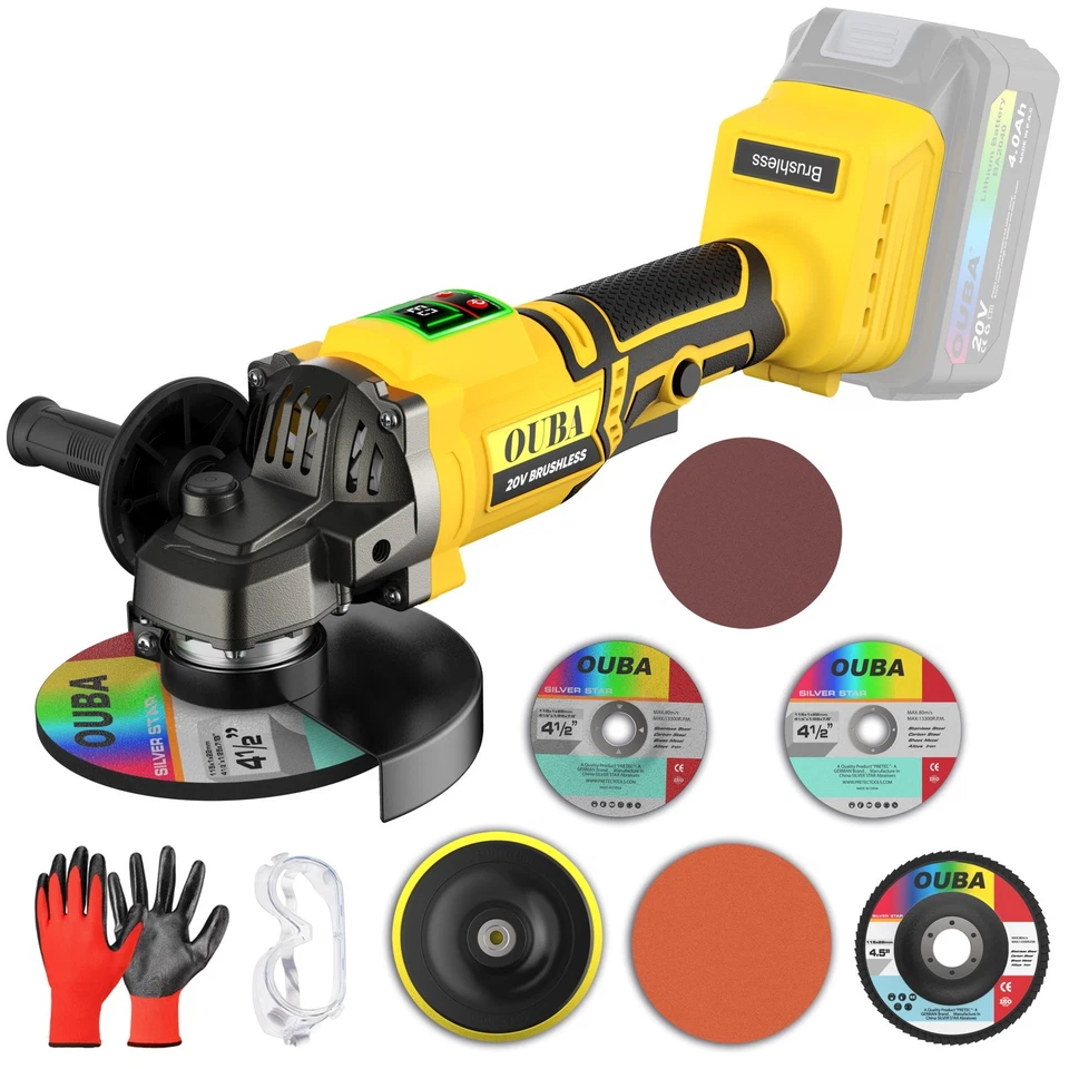 Amoladora angular inalámbrica para Dewalt 20V MAX 4-1/2" 5" sin escobillas 22 piezas kit completo Foto 3 de 4