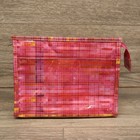 Pink Pixel Print Bag Pouch Travel Cosmetic Make Up Brush Tote Case Bag