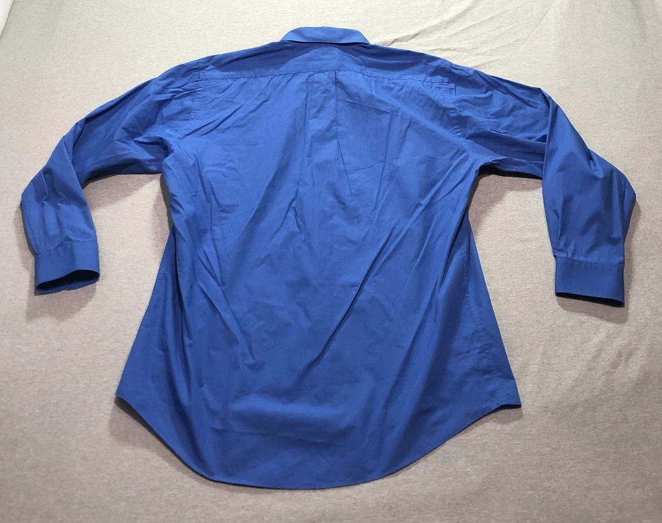 Camisa de Vestir Covington Para Hombre L Negocios Preppy Oficina Salón Academia Carrera Azul Foto 3 de 4