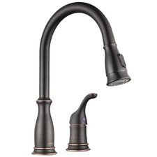 2 Hole Kitchen Faucet, Oil Rubbed Bronze Kitchen Faucet with Pull Down Spraye...