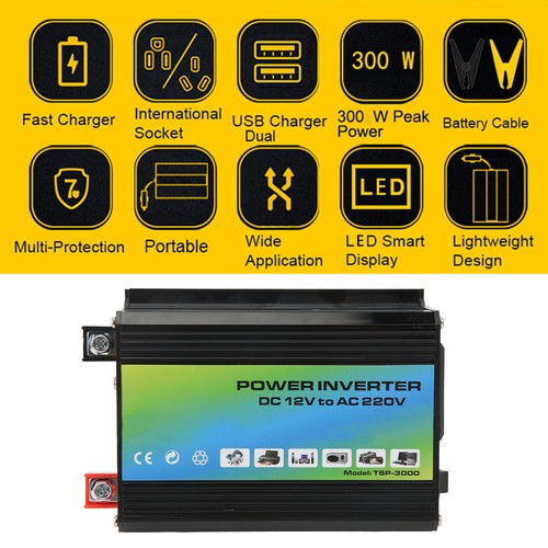 300W 12V To 220V ABS With Dual USB Ports Modified Wave Inverter - Picture 18 of 24