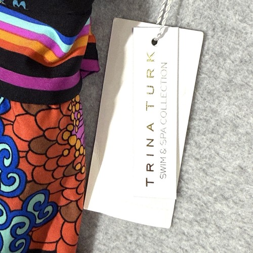 Trina Turk Dress Womens Medium Electric Reef Maxi Swim Jersey Cover Up Beach NWT - Picture 5 of 16