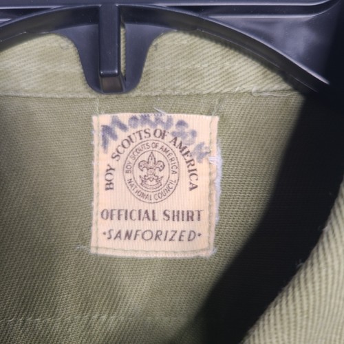 Camisa abotonada vintage de popelina sanforizada de los años 60 Boy Scouts verde oliva para hombre mediana - Imagen 3 de 13