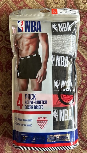 NBA Herren 4er Pack Active-Stretch Boxershorts neu, versiegelt in OVP