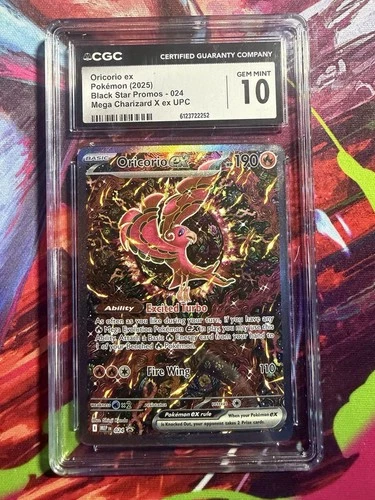 2025 Pokémon Black Star Promo Oricorio ex #024 Mega Charizard X ex UPC CGC 10