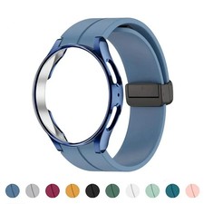 Magnetic Silicone WatchStrap Full Screen Cover For Samsung Watch 4/5/6/7 43/47mm