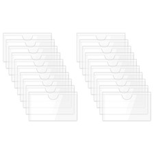 30 Pcs Self-Adhesive Index Card Pockets 1.8 x 3" Clear Card Holders