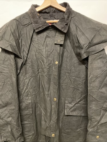 Abrigo plumero Koolah para hombre XL verde encerado trinchera Outback Australia Longline - Imagen 2 de 8