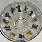 Vtg Mid Century Anchor Hocking Zodiac Glass Bowl Black Gold Astrology Signs NICE