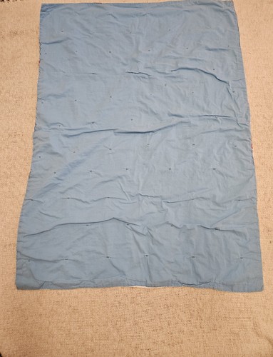 Vintage 60's Cat Baby Blanket Pom Pom Quilt Mushroom Balloons Kitchy Kitten - Picture 9 of 9