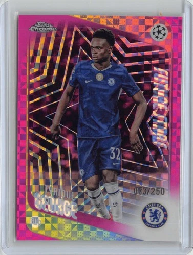 2025-26 Topps Chrome UEFA #58 Tyrique George Pink X-Fractor #/250