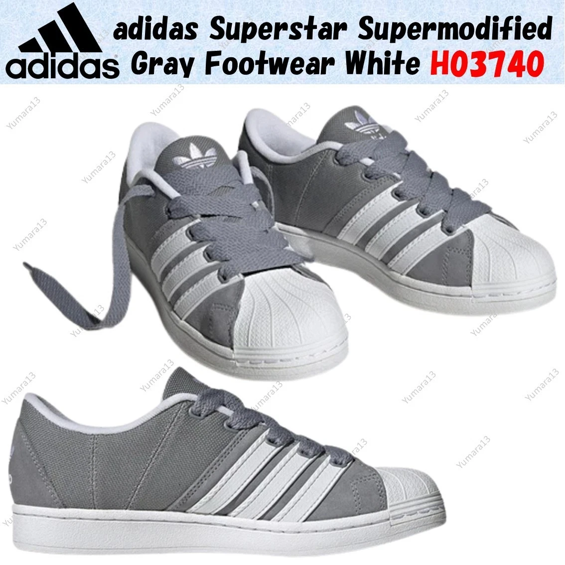 Adidas Superstar Supermodified Grey White for sale | eBay