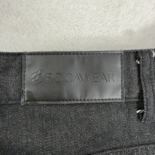 Vtg Rockawear Skater Wide Leg Jeans 52X31 Black Denim Y2K Baggy Streetwear 90s - Picture 13 of 13