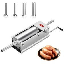 Horizontal Sausage Stuffer 5L / 11LBS – Manual Sausage Maker with 2-Speed Gea...