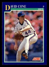 David Cone 1991 Score #549 New York Mets FREE SHIPPING *088