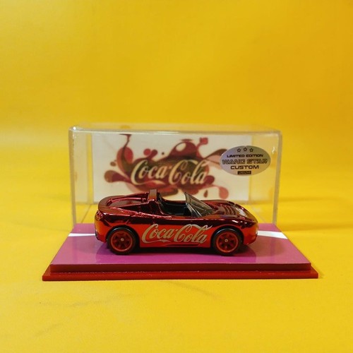 Hot Wheels 2008 TESLA ROADSTER CHROME Red COCA COLA (WANGSTAR CUSTOM) REAL RIDER - Picture 9 of 15