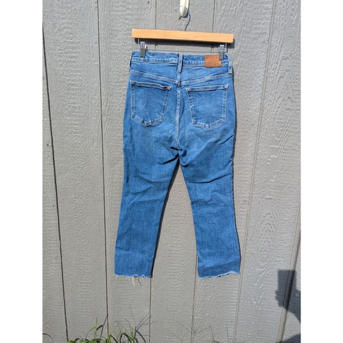 Billie 10" Demi Boot Crop Crew Jeans Dobladillo Crudo Desgastado Boho Western Mujeres 27 - Imagen 5 de 6