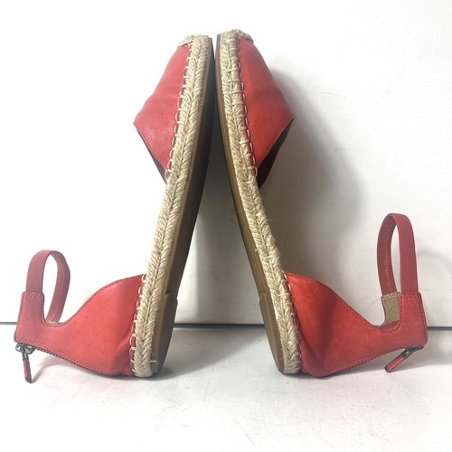 Eileen Fisher Sandale purpurrot Leder Knöchelriemen Espadrille geschlossene Zehe Damen 8 - Bild 6 von 11
