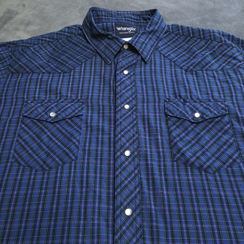 Wrangler Western Rockabilly 2XL Hemd Rodeo Pearl Snap Kariert Langarm