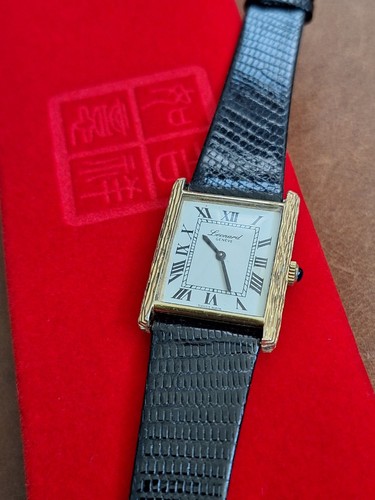 Seltene, luxuriöse, vergoldete/SS Classic Tank Manual Unisex Serviced Leonard Uhr - Bild 18 von 24