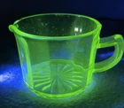 Vintage Uranium Depression Glass Green Creamer