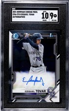 2021 Bowman Chrome Autographs #CPA-ETO Ezequiel Tovar SGC 9 AU