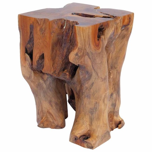 vidaXL Solid Teak Wood Stool, Durable and Stable, 11.8" x 11.8" x 15.7" Brown vi - Picture 4 of 12