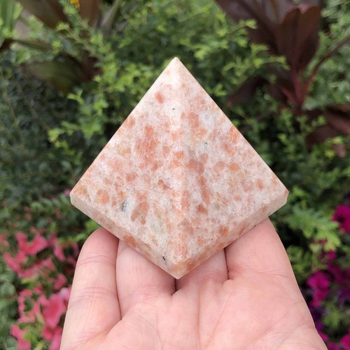 Pink Orange Sunstone Natural Crystal Pyramid Chakra Sacral Gemstone Large - Picture 5 of 11