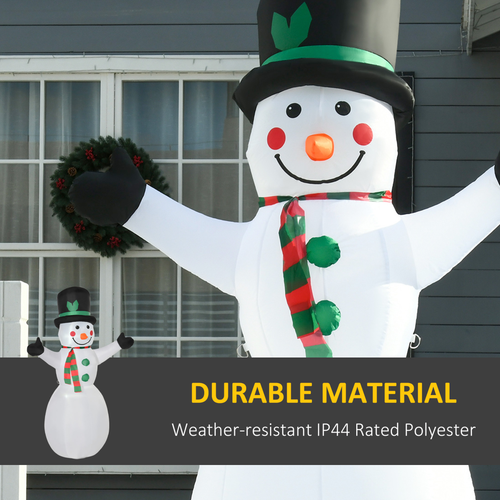 Muñeco de nieve inflable de 6,5 pies LED Navidad soplado al aire libre decoración de jardín - Imagen 5 de 9