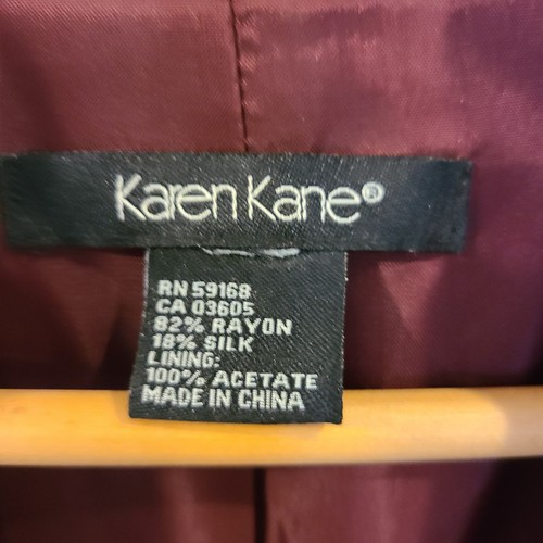 Karen Kane Plum Velvet Embroidered Blazer Copped Medium Bohemian Whimsigoth Goth - Picture 3 of 7