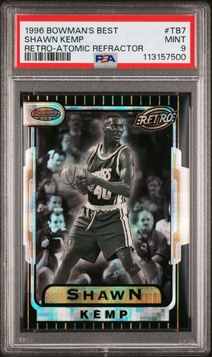 1996-97 Bowman's Best Retro Shawn Kemp #TB7 Atomic Refractor | PSA 9 Mint |