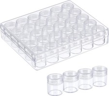 Clear Plastic Bead Storage Containers Set with 30 Pieces Storage 1.15 x 1 Inch