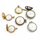 Second Subdial Lot of 6 #Wb2598-5 Vintage Waltham & Hamilton Pocket Watches with