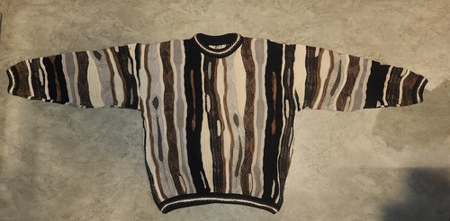 3 maglioni vintage ATG Canada maglia 3D stile Cosby Coogi multicolore anni 80/90 taglia L - Foto 18 di 24
