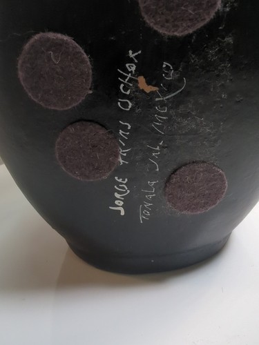 Iguana On Black Pot Sculpture Jorge Frias Ochoa Signed Pottery 7" Mexico - Picture 11 of 15