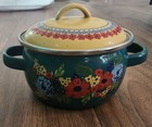 Pioneer Woman Dazzling Dahlias 1 Qt. Mini Enamel On Steel Dutch Oven. Great Cond