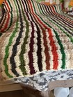Homemade Crocheted Afghan Multicolored Striped 52x90