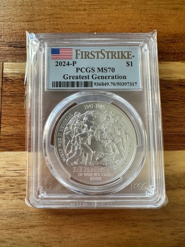 2024-P 1 $ Greatest Generation First Strike, PCGS MS70
