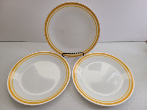  Corelle Zitrus gelbe Bänder Mittagessen Teller 8,5 im Vintage 3er Set   - Bild 1 von 7