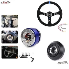 14in Steering Wheel+Quick Release+Hub Adapter E30H For BMW M3 M5 318I 325 528e