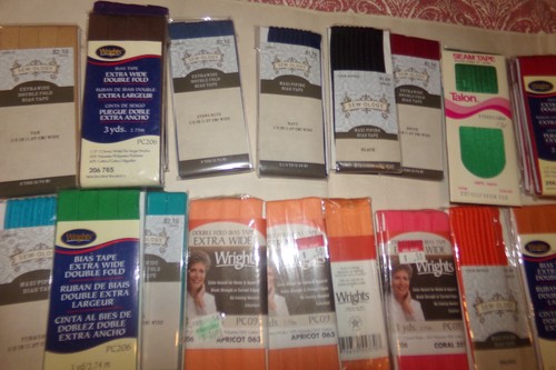 New HUGE LOT Bias Tape Rick Rack Elastic - Wrights Talon Sewology Coats 80 Pkgs - Picture 12 of 17