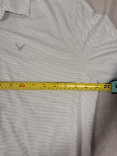 Callaway Opti-Dri Mens Golf Polo Shirt White Gray Striped Short Sleeve XXL - Picture 2 of 9